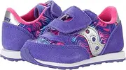 [Saucony] Baby Jazz Hook & Loop Sneaker, Purple Swirl, 4 Wide US Unisex Big_Kid