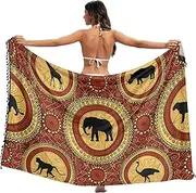 [ODAWA] Birds Tit on Branch Women's Bikini Swimsuit Cover Up Beach Dress Wrap