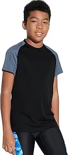 [DEVOROPA] Youth Boys Rash Guard Toddler Swim Shirts Short Sleeve Sun Shirts Lightweight Quick Dry UPF 50+ Kids Surf Swimsuit