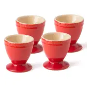 NEW Chasseur La Cuisson Egg Cup Red Set 4pce