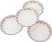 SHOWERORO 4-Piece Ceramic Plate Set Decorative Salad Plate Versatile Fruit Container Non-Slip Design