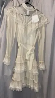 Zimmerman GLASSY FRILLED LACE MINI DRESS