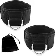 Ankle Strap Neoprene Padded Fitness Wrist Cuff with D Ring High Strength Exercises Belt Gym Pulley Strap for Cable Machines