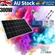 12V 300W Solar Panel Kit Mono Fixed Battery Charging USB Controller Power Source
