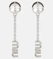 [Miu Miu] Miu Miu Logo crystal-embellished earrings One Size silver