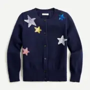 Crewcuts Girls' cardigan with sequin stars Navy Blue Sz 14 NWT