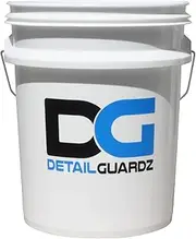 Detail Guardz Original Bucket 2.0 Large Capacity 20 L White with Clear Dirt Scale DB-H20L-DG Car Wash Bucket Trash Can Perfect Storage