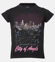 [Balenciaga] Balenciaga City Of Angels cotton-blend T-shirt AU 14 black