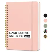 Lined Spiral Journal Notebook for Women & Men, 140 Pages, College Ruled Hardcove