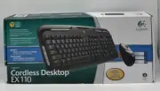 LOGITECH Cordless Desktop EX110 BLACK Keyboard Mouse NEW SEALED