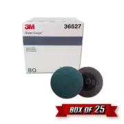 3M 36527 | Green Corps Roloc Disc, TR, 2.000" x 80 Grit (Replaces 01396) {25pk}