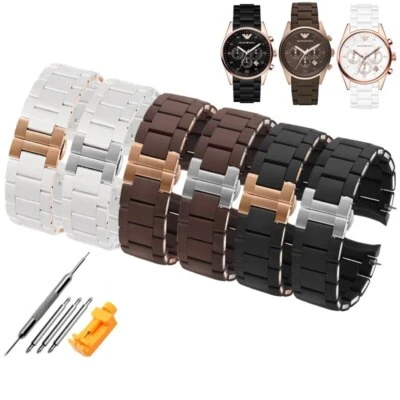 20 23mm Rubber Watch Band Strap For Armani AR5905 AR5906 AR5919 Bracelet + Tools