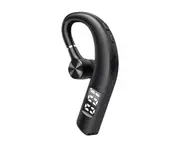 F19 Bluetooth-compatible Earphone Monaural Noise Cancelling Ear Hook Headphone Wireless Music Earbuds with Mic for Driving-Black