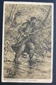 Mint Belgium Picture Postcard Army Infantry Soldier