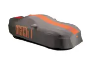 2022 Mustang Mach 1 Low Wing OEM Genuine Ford Indoor Car Cover Grey & Orange