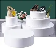 Cylinder Pedestal Stands, Round Mannequins Display Platform Base, Stable Dessert Table, Display Plinth Pillars for Wedding Art Decor(White,50x30cm)
