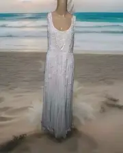 adrianna papell evening gown Sequin Wedding Dress Multi Color Underlay Custom