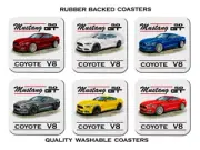 FORD 2015 2017 MUSTANG GT 5.0 SET OF 6 QUALITY RUBBER DRINK COASTERS