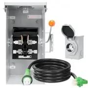 50 AMP Generator Transfer Switch Kit，Pre-Drilled,Twist Lock Connector,Include