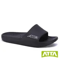 在飛比找momo購物網優惠-【ATTA】舒適幾何紋室外拖鞋(黑色)