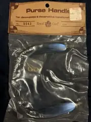 Vintage ROYAL COAT Blue MOP Lucite Round Purse Handle Replacement 8043 NOS