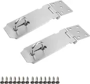 2 Packs Door Hasp Latch,Door Clasp Hasps 90 Degree, Stainless Steel Lock Latch
