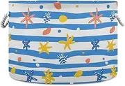Yoogain Blue Starfish storage basket collapsable and waterproof toy storage bins with sturdy handle bags organize linen for clothing closet kitchen