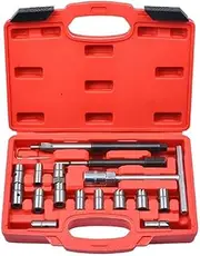 17pcs Diesel Injector Seat Cutter Cleaner Universal Injector Tool Set