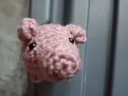 Mini 4 Inch Crochet Baby Purple Pig sparkly Piggy Stuffed Farm Gift Toy Piggie