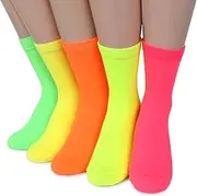 [intype socks] Womens Neon Daily Casual Fashion Socks Colorful Fancy Design