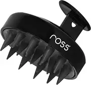 Ross Round Hair Scalp Manual Head Massager Shampoo Hair Brush, Super Soft Bristles for Exfoliating, Anti-Dandruff (Black)