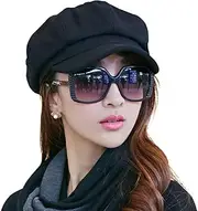 [Comhats] Womens Newsboy Cap Ladies Wool Peaked Beret Hats Baker Boy Cabbie Cap Winter Autumn Hats