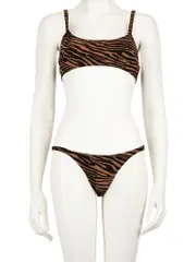 Brown Tiger Print Bikini