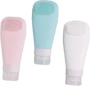 AUTSUPPL 3Pcs Refillable Silicone Travel Bottles Leakproof Toiletry Containers for Lotion Face Cleanser Shampoo Durable Empty Sub Bottles for Travel Vacation Outdoor Activities