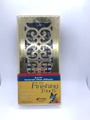 Elite Finishing Touch Victorian Floor Diffuser 4x10 Brass Gold Tone