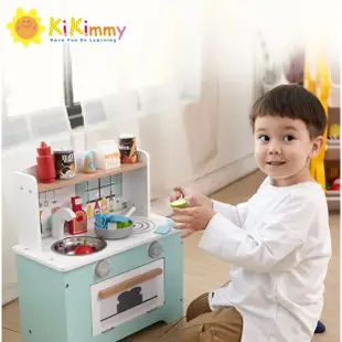 麗嬰兒童玩具館～【kikimmy】英格蘭鄉村木製廚房玩具組(附配件5件)