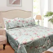 Hotel Living 3 Pce Light Weight Comforter Set Queen/King Corbett Floral Vintage