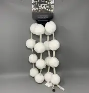 UGG Classic Sherpa Pom Pom Garland Christmas Tree Mantle Decor 6ft Snow