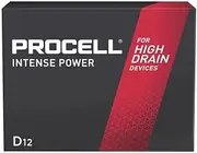 Procell Alkaline Intense Power D, 1.5V Batteries Pack of 12