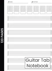 Guitar Tab Notebook: 6 String Guitar Music Sheets, 8.5" x 11" 120 Pages Blank Guitar Tablature Book for Composition and Songwriting