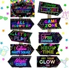 220 Pcs Glow in the Dark Party Decoration Neon Signs Let'S Glow Crazy Welcome Ha