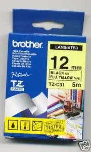 BROTHER P-TOUCH TAPE TZ-C31 BLACK ON FLUO YELLOW 12MM