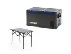 Adventure Kings 75L Fridge Freezer Cooler + Portable Alloy Camping Picnic Table