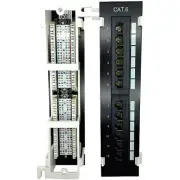 12-Port Cat6 Patch Panel Vertical RJ45 Type Rack Mountable 10" x 2.25"