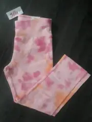 Girls justice cropped legging size 8 new pink/orange tye dye