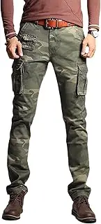 [HanzhuoLG] Men Cargo Overalls Military Tactical Outdoor Pants Work Casual Combat Offroad Army Male Clothing Baggy Big Size Long Trousers For Men's Green camouflage M