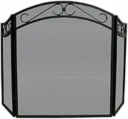 Fireplace Screens 3 Fold Black Wrought Iron Arch Top Decorative Scrolls Screen Fireplace Screen Flat Fireplace Screens Decorative Comfortable Anniversary