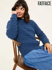 FatFace Navy Bea Bobble Knitted Jumper (E80960) | $129