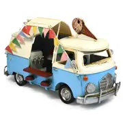 Auto Petit Festoon Lights Ice Cream Van Metal Ornament Retro Home Decor 28x16cm