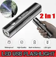 LED USB Tactical Flashlight Rechargeable Camping Hunting Torch Power Bank Light